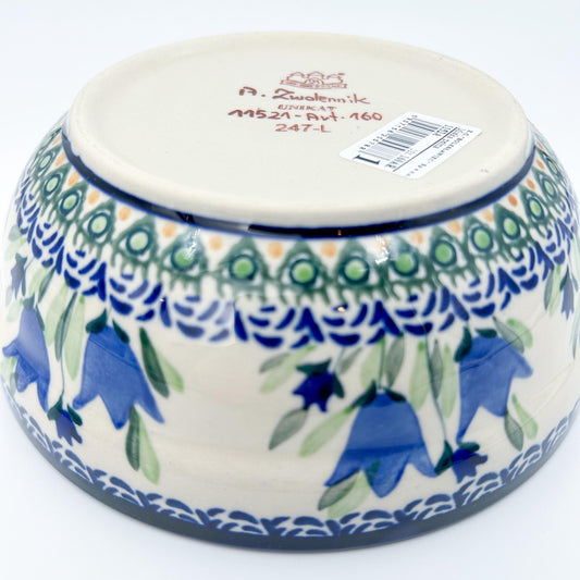 7” Bowl. Hand crafted Polish pottery stoneware: UNIKAT Tulip Fields Design