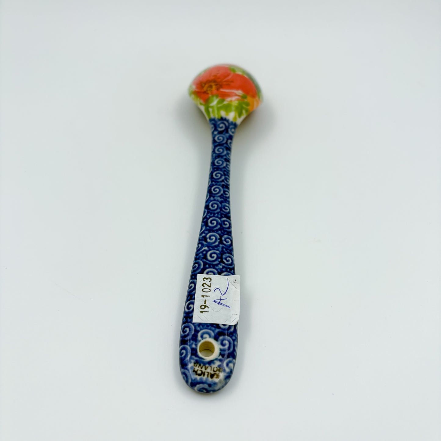 Spoon Lg 8”. Handmade Polish pottery. UNIKAT Scarlet Fields