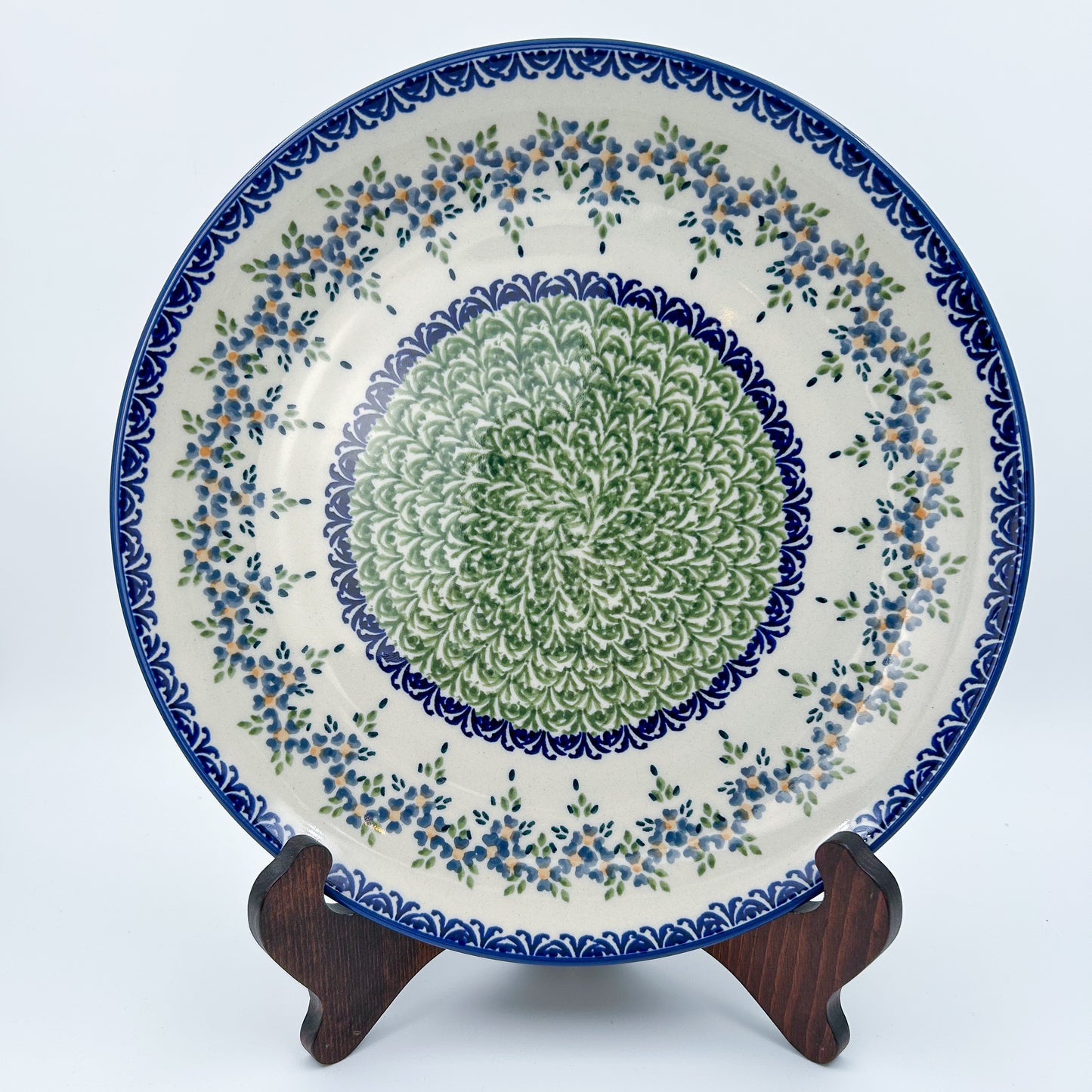 10” Plate. Hand crafted Polish pottery stoneware: UNIKAT Wisteria Design