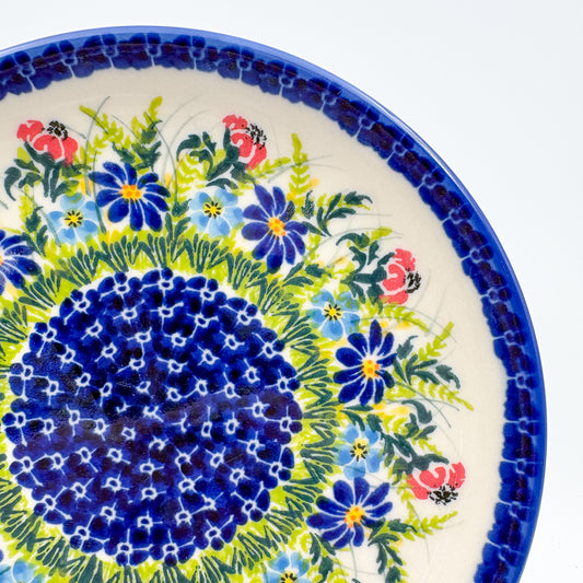 7.5” Plate. Hand crafted Polish pottery stoneware: UNIKAT Meadow Breeze