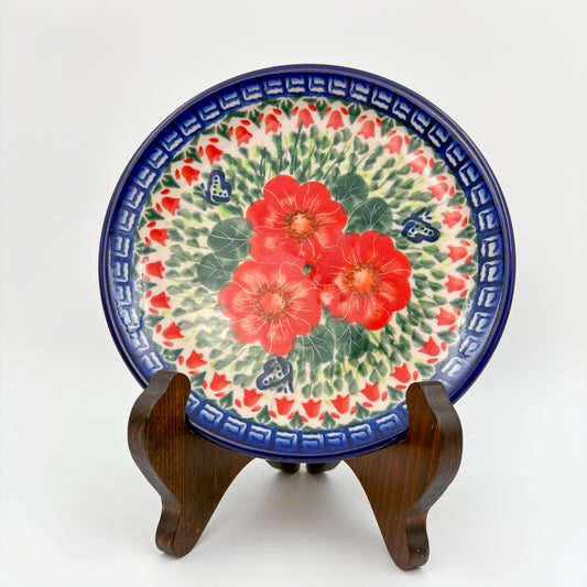 7” Plate. Hand crafted Polish pottery stoneware: UNIKAT Happiness Design