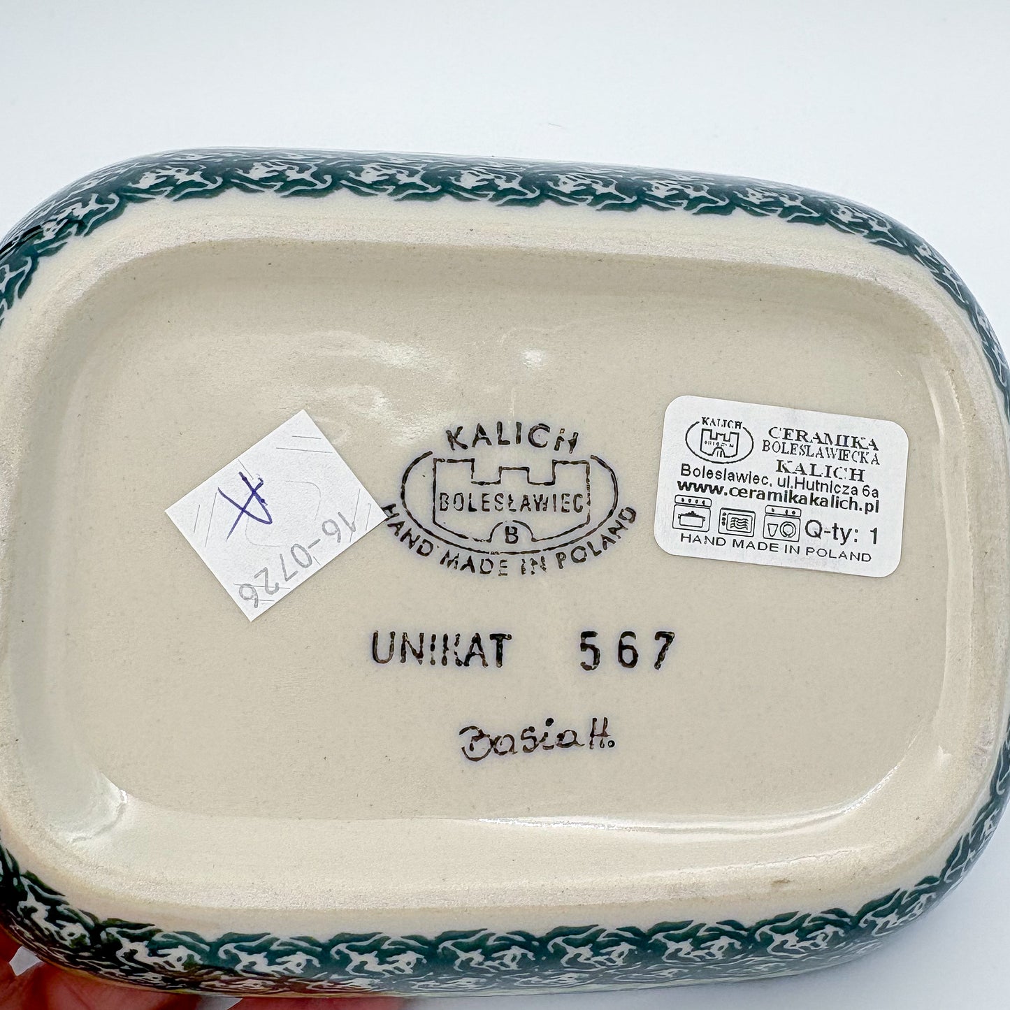 6" Butter Platter: UNIKAT Blue Poppy Garden