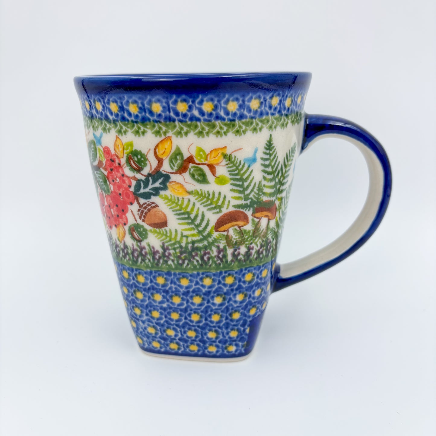 Mug XL 18oz. Handcrafted Polish pottery stoneware: UNIKAT Foxy Trails