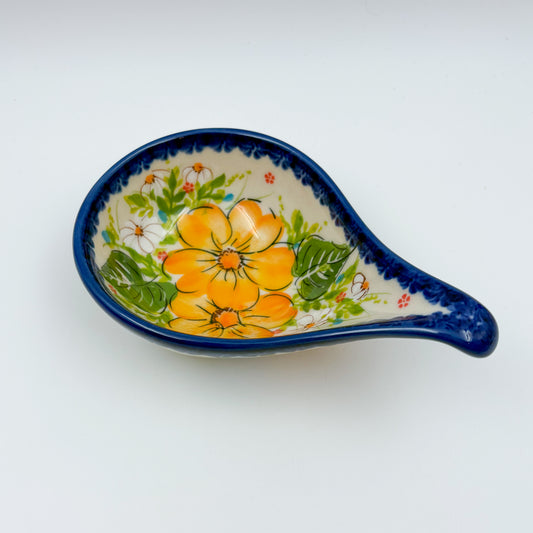 Spoon Stand. Handmade Polish pottery. UNIKAT Orange Poppy