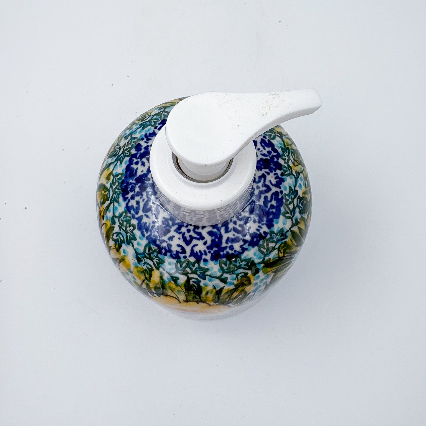 5" Soap Dispenser 10 oz. Handmade Polish pottery. UNIKAT Lucky Ladybug Design