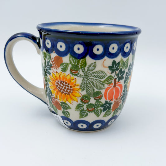 14 oz Viking Mug. Handcrafted Polish pottery stoneware: UNIKAT Sunflower Meadow