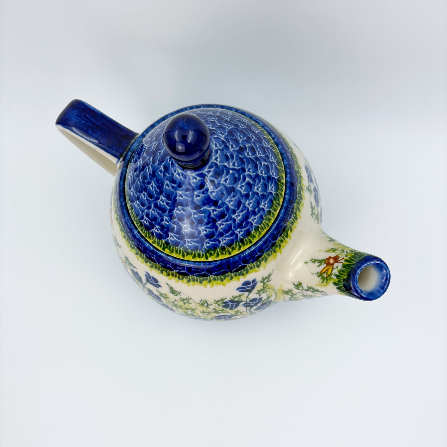 37 oz Teapot Atena Handcrafted Pottery in Poland. Bluebell Meadow Design