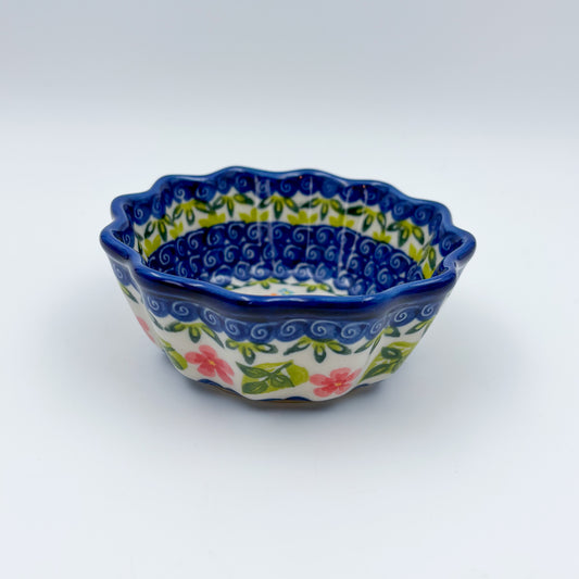 4” Small Babka Bowl. Hand crafted Polish pottery stoneware: Cherry Blossom
