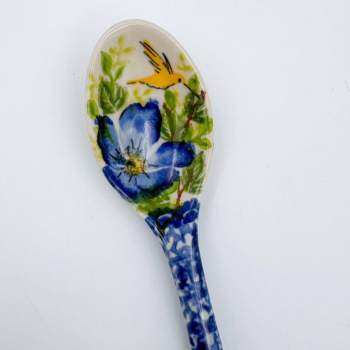 Spoon Lg 8”. Handmade Polish pottery.