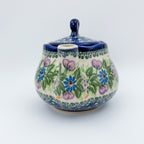 25 oz  Fruti Teapot.  Handcrafted Pottery in Poland. UNIKAT Floral Garden Design