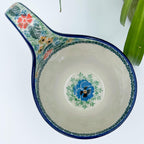 16oz foral bowl with loop handle in the UNIKAT Vibrant Bouquet pattern