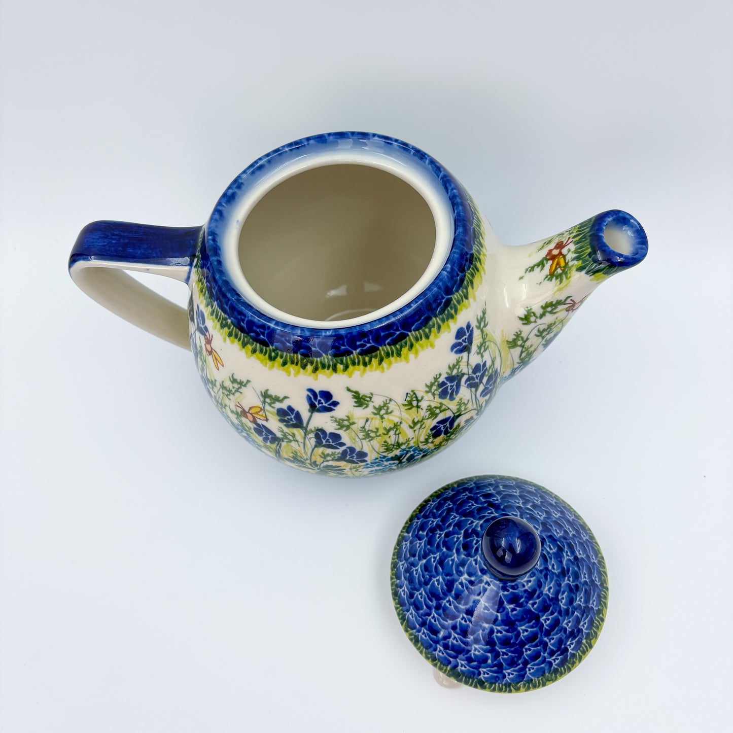 37 oz Teapot Atena Handcrafted Pottery in Poland. Bluebell Meadow Design