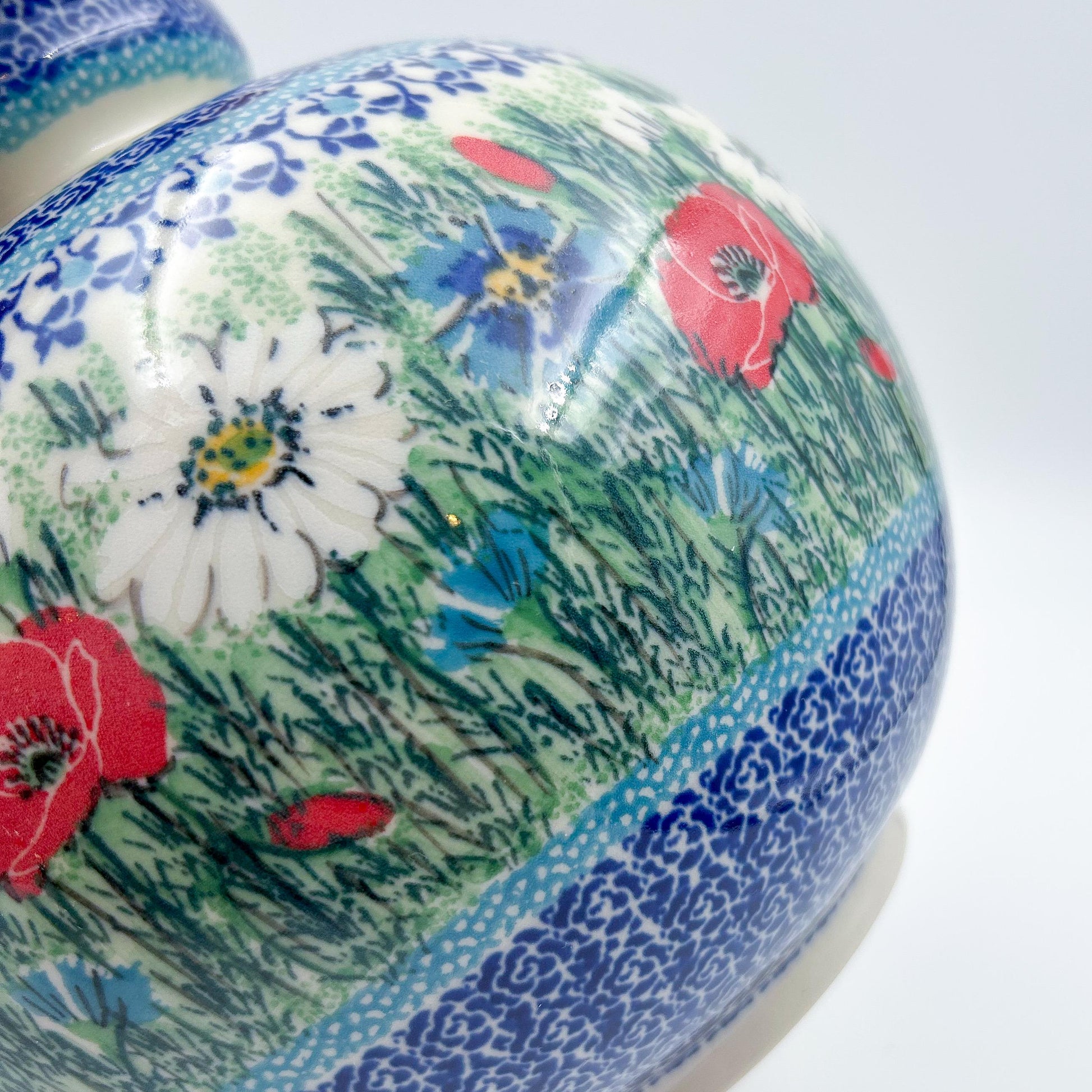  7” vase with floral design Polish fields 