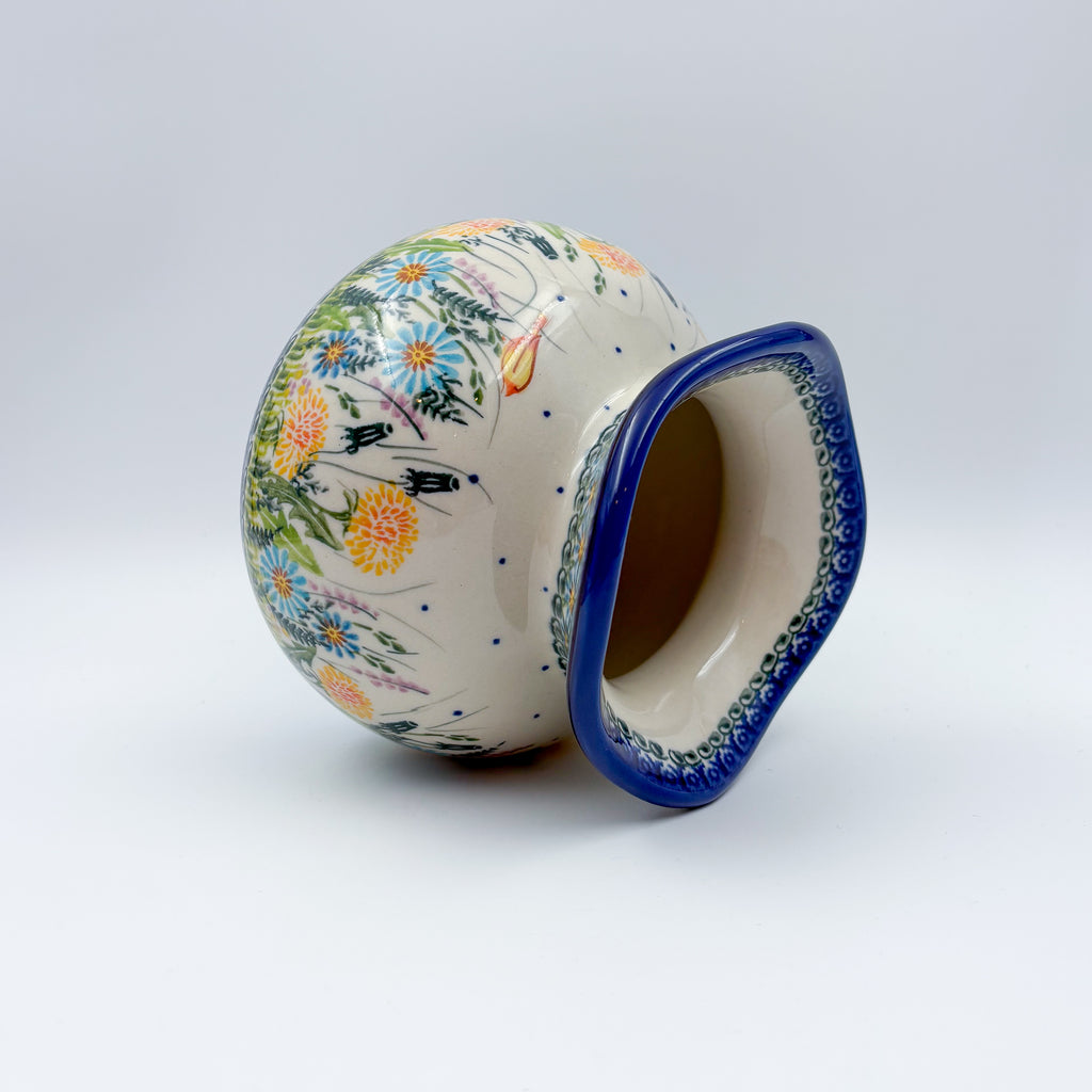 Kula Vase 5.5”.  Handmade Polish pottery.  UNIKAT Wildflower Meadow
