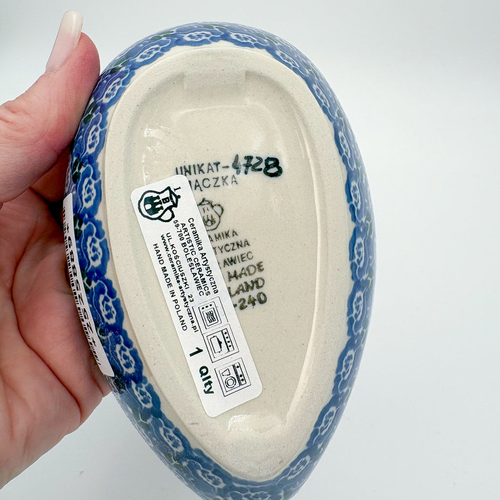 Spoon Rest 5”.  Handmade Polish pottery.  UNIKAT Candy Red Poppy Design