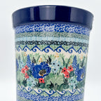 Utensil Jar 8”.  Handmade Polish pottery.  UNIKAT Mariposa Design