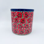 Utensil Jar 6”.  Handmade Polish pottery.  UNIKAT Scarlet Poppy