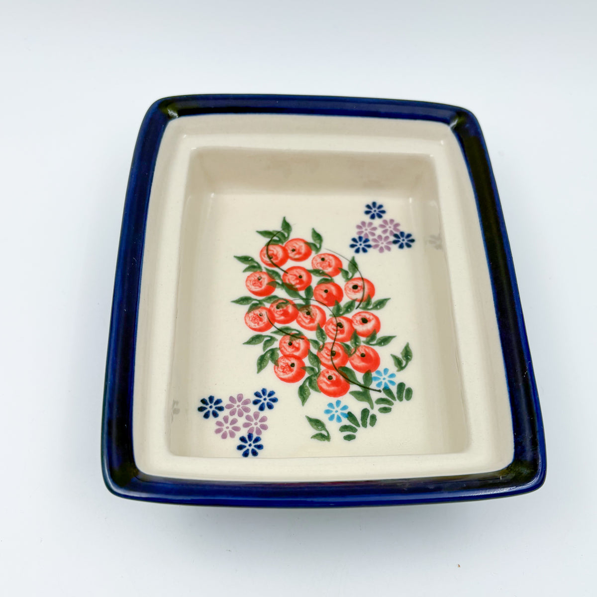 Butter Dish Deep: Handmade in Poland. UNIKAT Red Berry