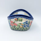 Basket Container Small.  Handmade Polish pottery.  UNIKAT Meadow Design