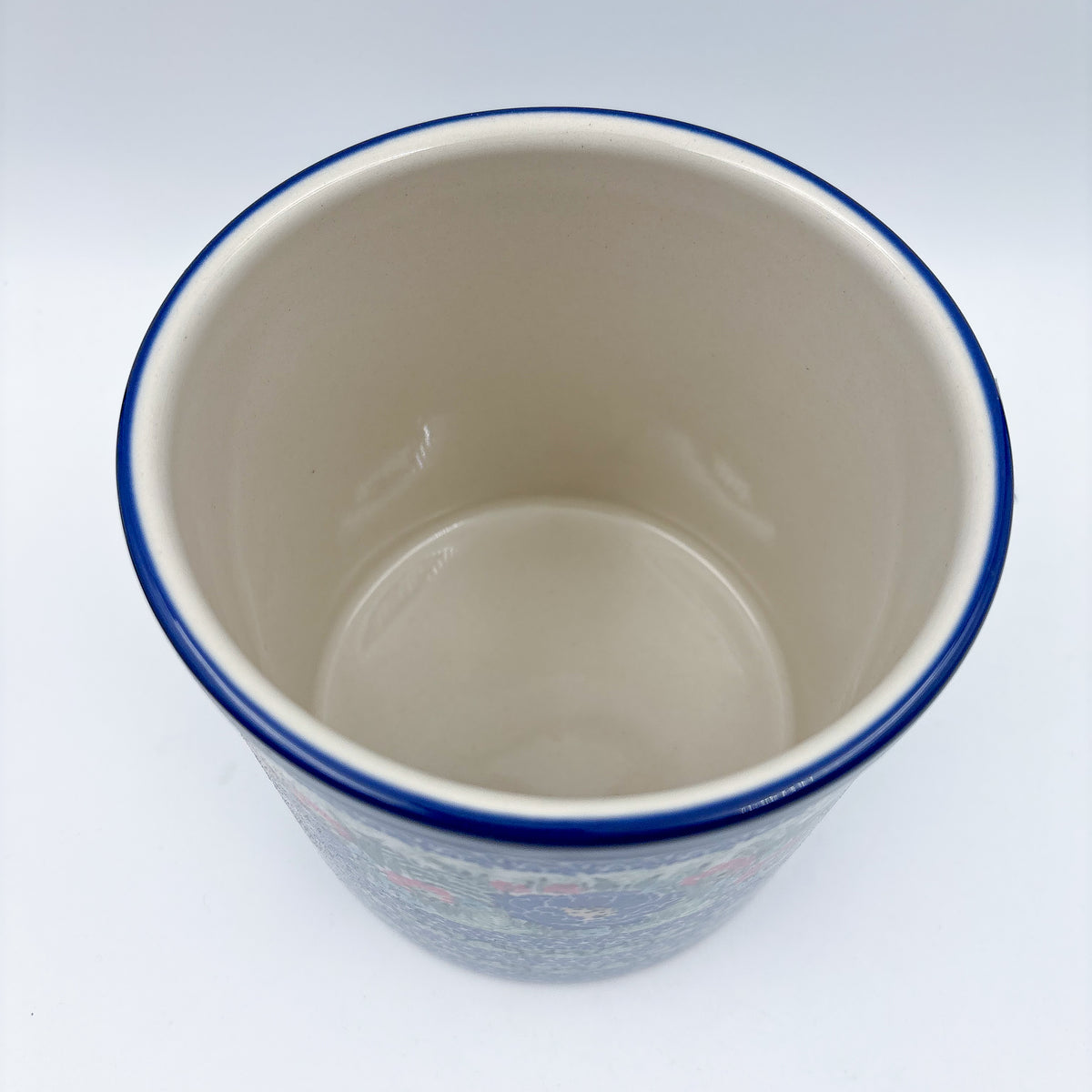 Utensil Jar 6”.  Handmade Polish pottery.  UNIKAT Poppy Chalet
