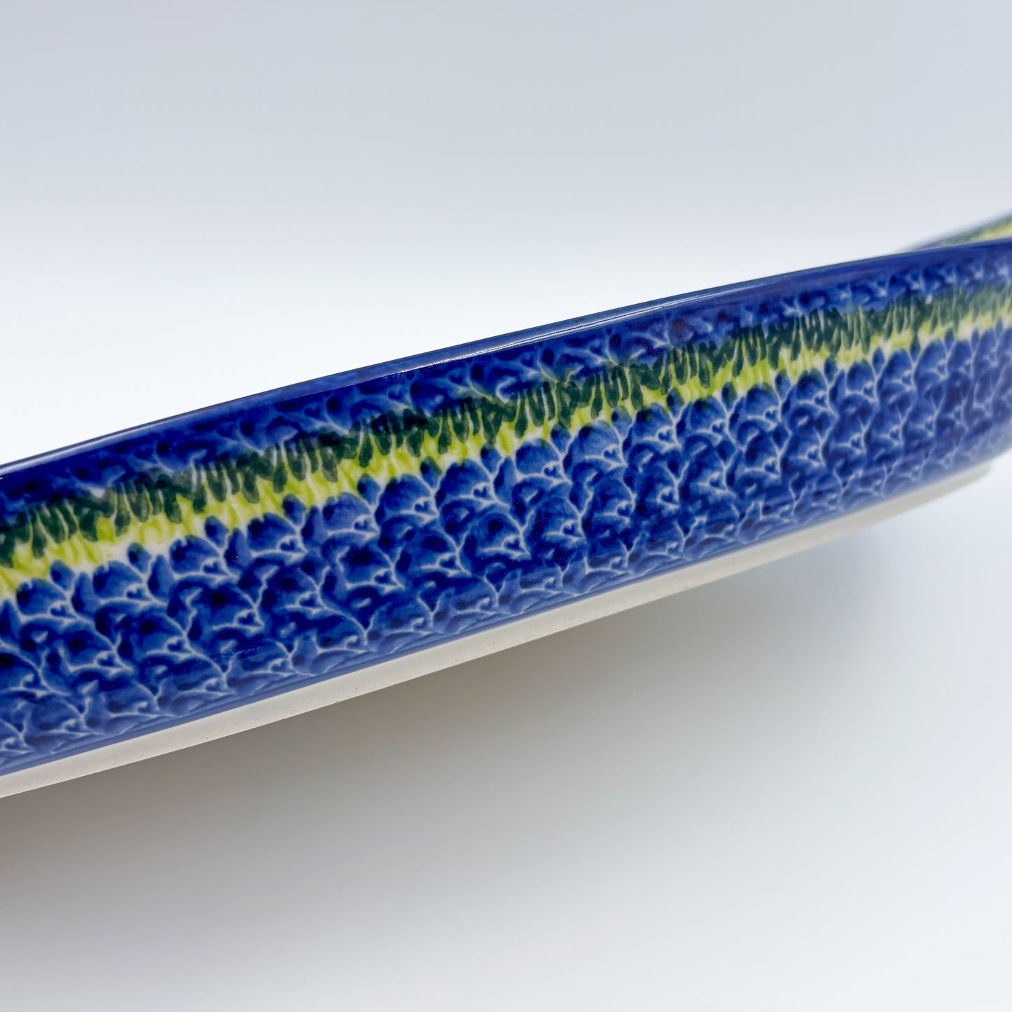 13" Oval Boat with Handles handmade in Poland. UNIKAT Bluebell Meadow Design