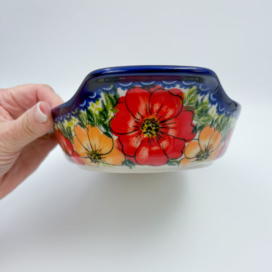 13" Oval Boat with Handles handmade in Poland. Garden Wreath Design