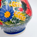 Swirl Vase 6.5”. Handmade Polish pottery.  UNIKAT Garden Poppy