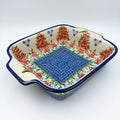 9” Lasagna Baker Handmade in Poland.  UNIKAT Red Berry Design