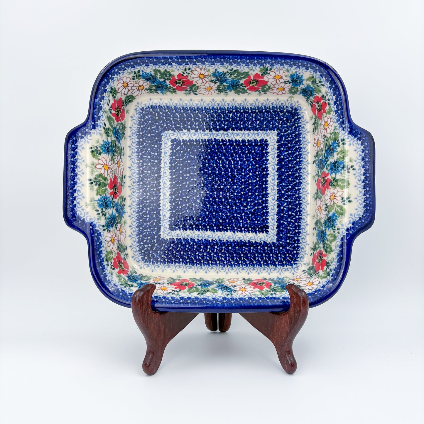 9” Lasagna Baker Handmade in Poland.  UNIKAT Wildflower
