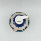 Soap Dispenser 7”.  Handmade Polish pottery.  Blue Poppies