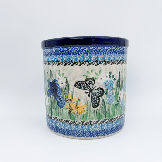 Utensil Jar 6”.  Handmade Polish pottery.  UNIKAT Sweet Nectar