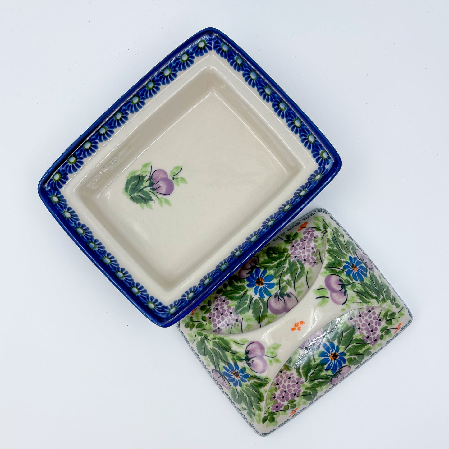Butter Dish Deep: UNIKAT Floral Garden