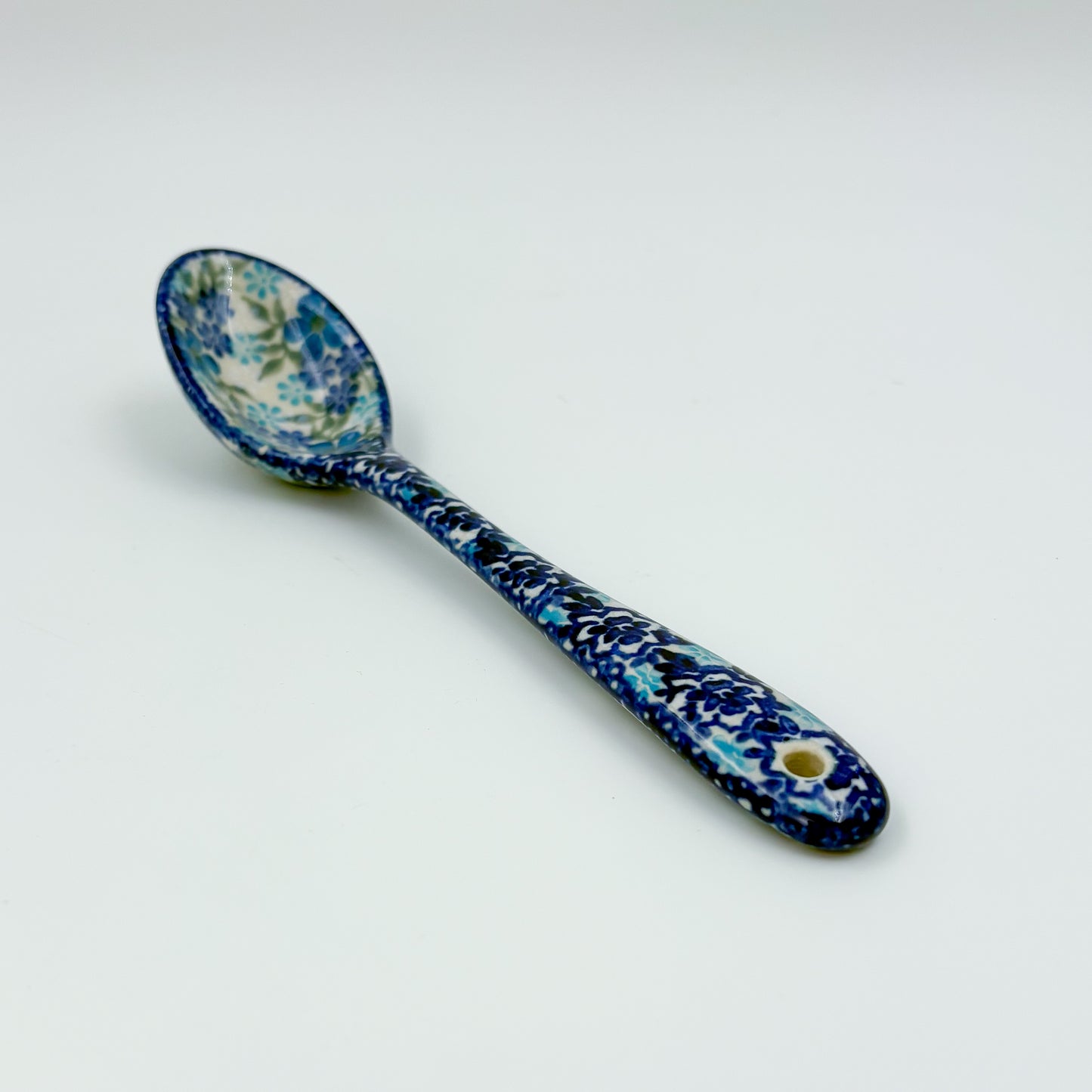 Spoon Lg 8”.  Handmade Polish pottery.