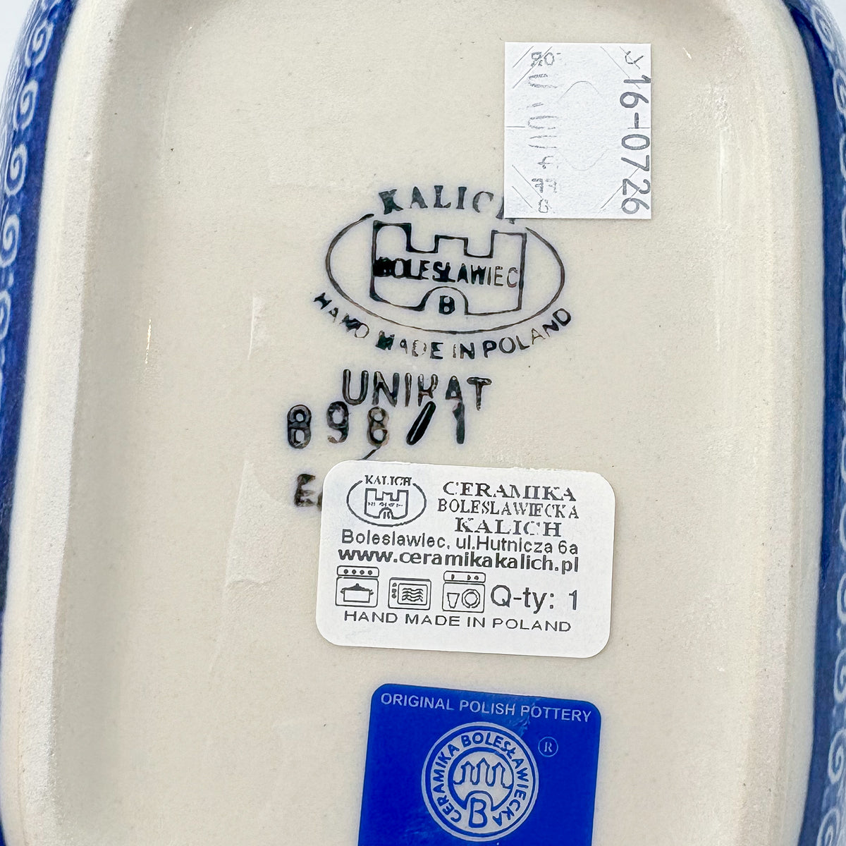 6" Butter Platter.  Handmade Polish pottery.  UNIKAT Holiday Rudolph