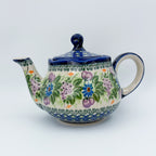 25 oz  Fruti Teapot.  Handcrafted Pottery in Poland. UNIKAT Floral Garden Design