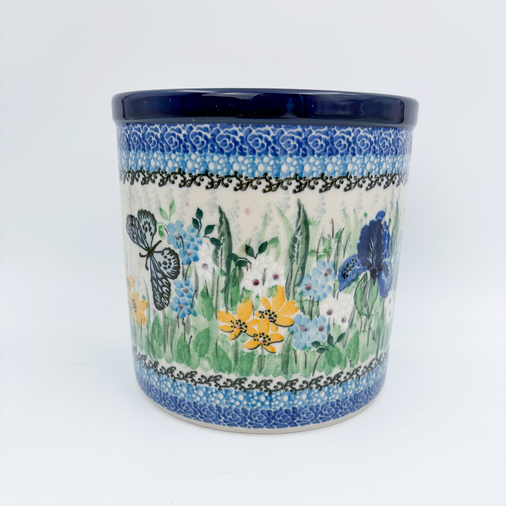 Utensil Jar 6”.  Handmade Polish pottery.  UNIKAT Sweet Nectar