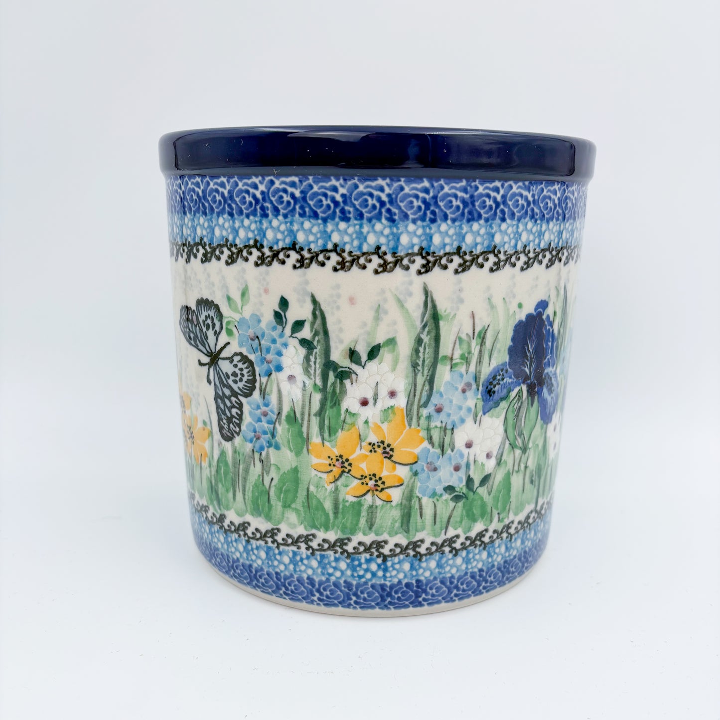 Utensil Jar 6”.  Handmade Polish pottery.  UNIKAT Sweet Nectar