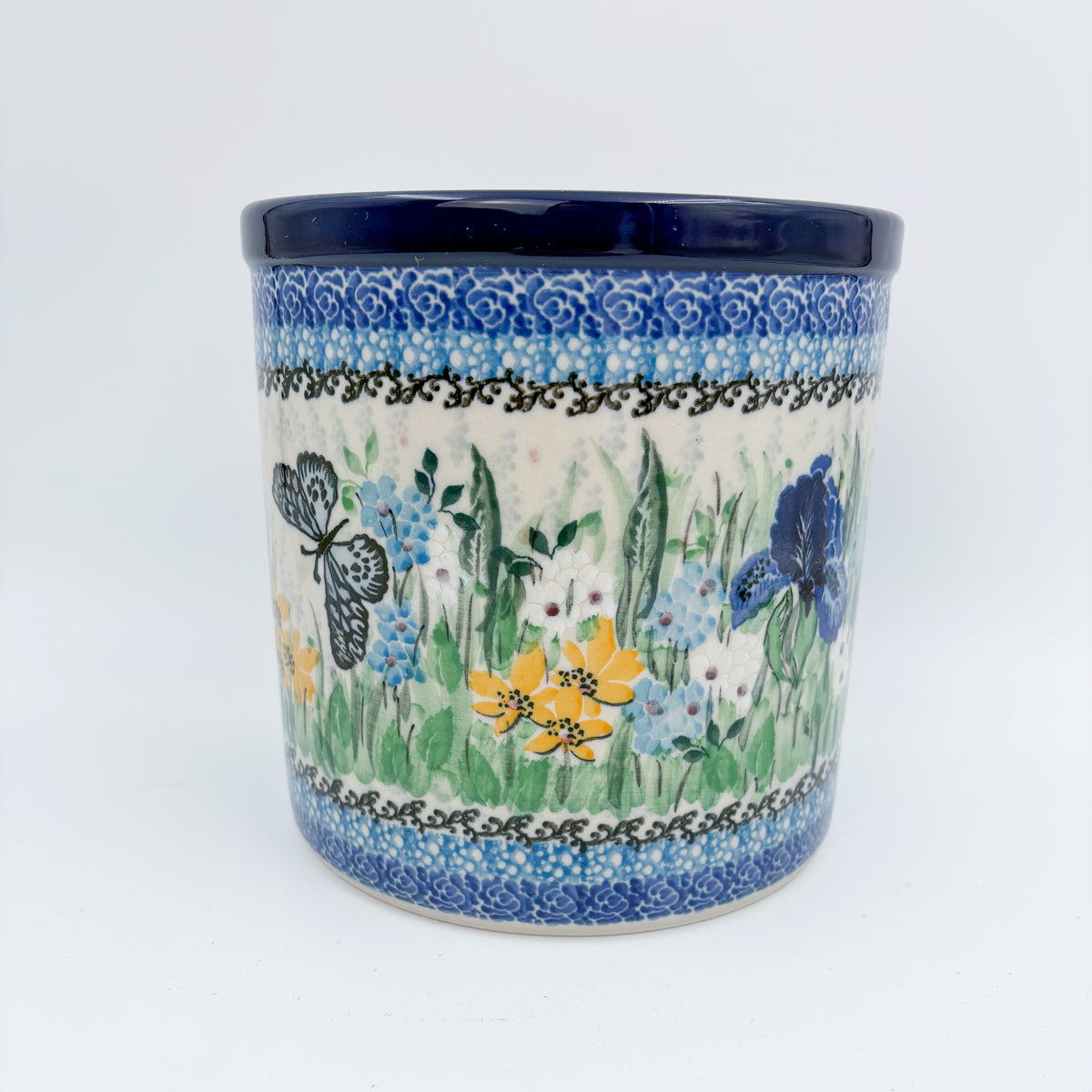 Utensil Jar 6”.  Handmade Polish pottery.  UNIKAT Sweet Nectar
