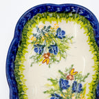 5" Soap Dish.  Handmade Polish pottery.  UNIKAT Bluebell Meadow Design