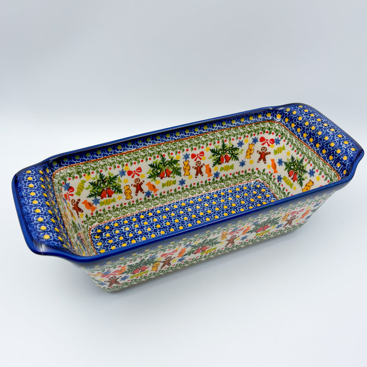 13” Meatloaf/Bread Baker Handmade in Poland.  UNIKAT Candy Heaven Design