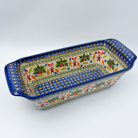 13” Meatloaf/Bread Baker Handmade in Poland.  UNIKAT Candy Heaven Design