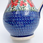 37 oz. Pitcher.  Hand painted Polish pottery stoneware UNIKAT Red Berry