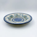 9”  Pasta Bowl.  Hand crafted Polish pottery stoneware: UNIKAT Feathery Bluebells Design