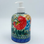 Soap Dispenser 5”.  Handmade Polish pottery.  UNIKAT Garden Delight