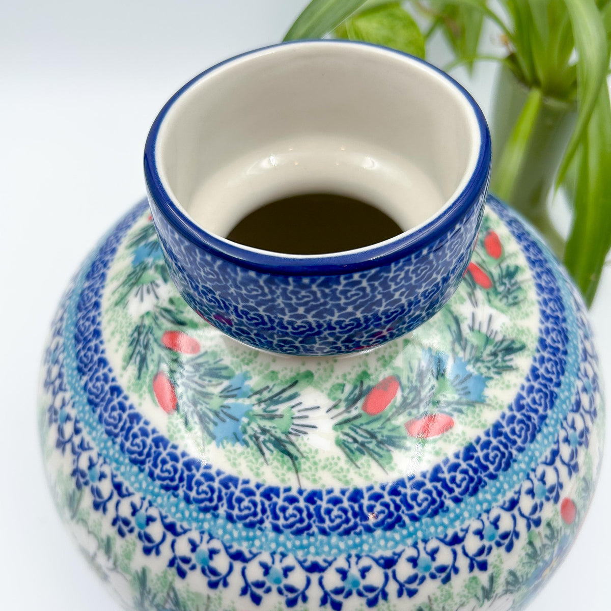  7” vase with floral design Polish fields 