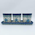 This 12” blue floral planter. This planter has 4 pieces. 3 small pots with a long 12” tray. Each small pot has drainage holes.
Dimensions 12.13" x 3.94" X 4.13'
Ceramika Artystyczna Company