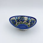 6” Oval Bowl.  Hand crafted Polish pottery stoneware:  UNIKAT Blueberry Design