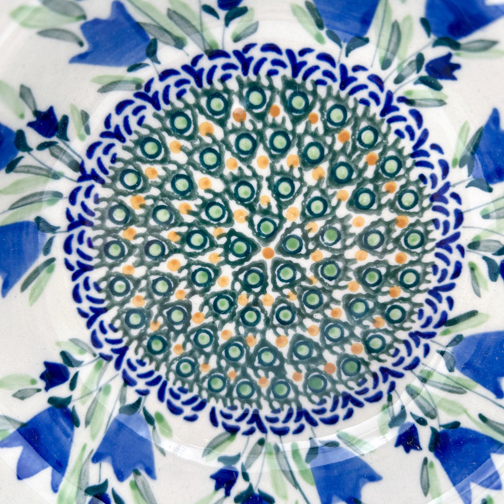 Close-up of center medallion on Tulip Fields bowl