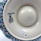 Dancing Snowman chip and dip platter, bottom stamp signed T. Liana Ceramika Artystyczna Boleslawiec Unikat