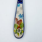 Spoon Lg 8”.  Handmade Polish pottery. UNIKAT Bells and Holly